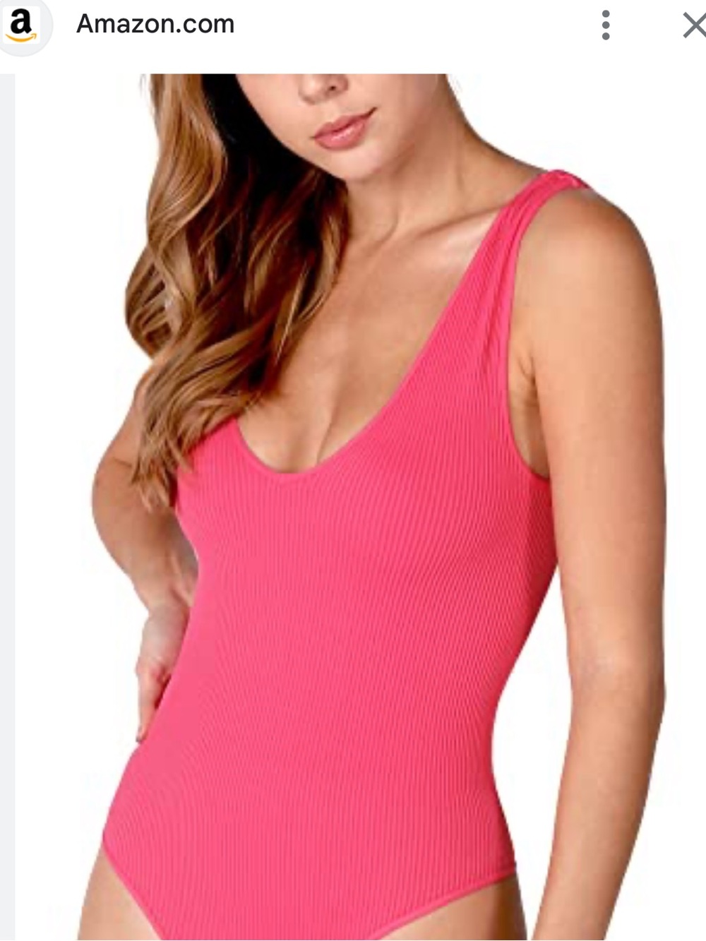 Nikibiki Pink Ribbed Scoop Neck Bodysuit